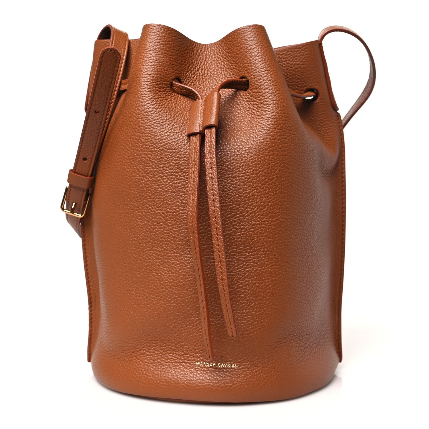 Mansur Gavriel Pebbled Calfskin Soft Bucket Bag Camello 1 of 9