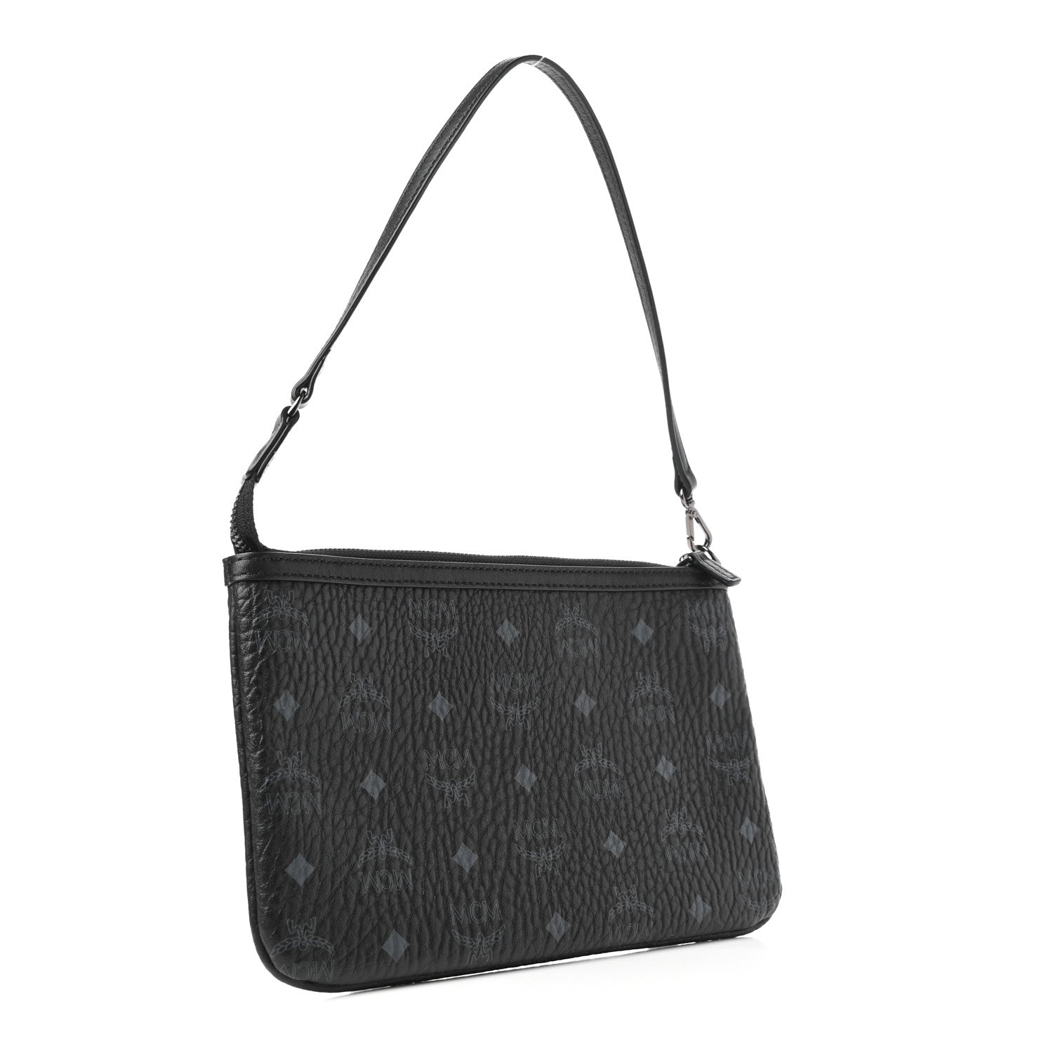 MCM Visetos Liz Shopper Tote Pouch Black 3 of 5