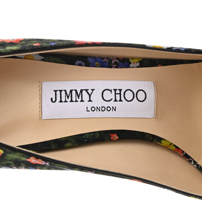 Jimmy Choo Silk Floral Love 100 Pumps 36 Black 7 of 8