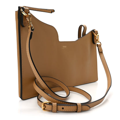 Fendi Vitello Grace Matte 3 Pocket Mini Crossbody Bag Miele Scuro 3 of 10