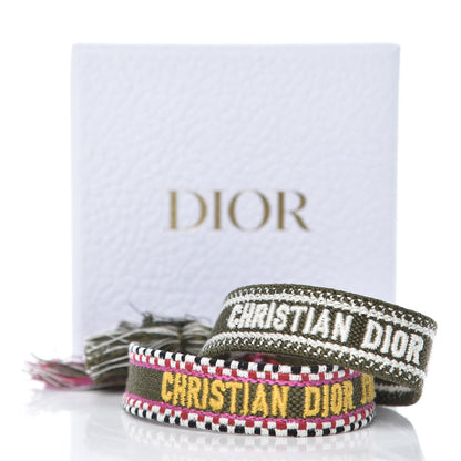 Christian Dior Woven Cotton J'Adior Friendship Bracelet Set 8 of 8