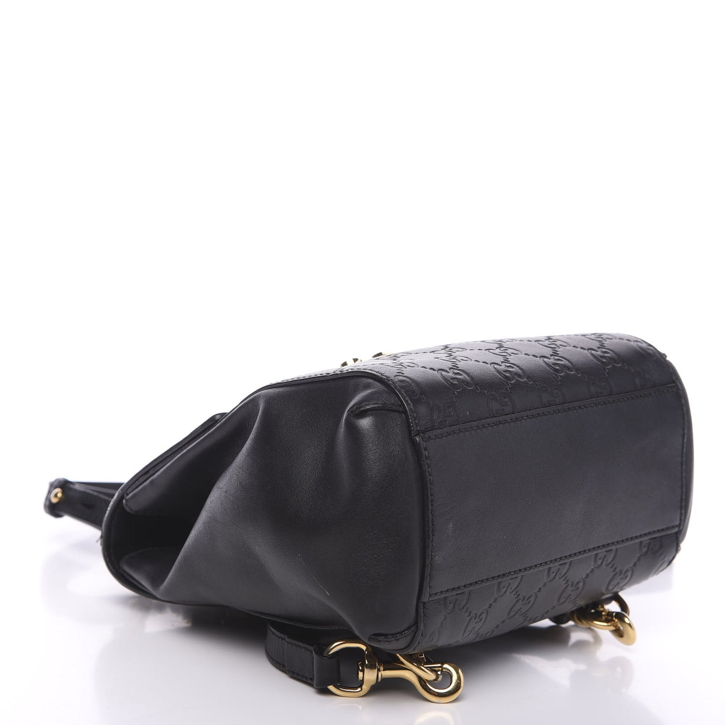 Guccissima Signature Padlock Backpack Black