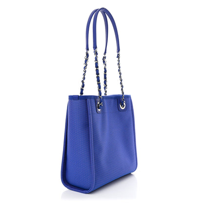 Chanel Mixed Fibers Mini Deauville Tote Blue Orange 3 of 10