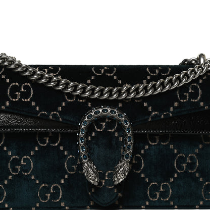Gucci Velvet Skipper Crystal GG Monogram Small Dionysus Shoulder Bag Blue Beige Black 9 of 11