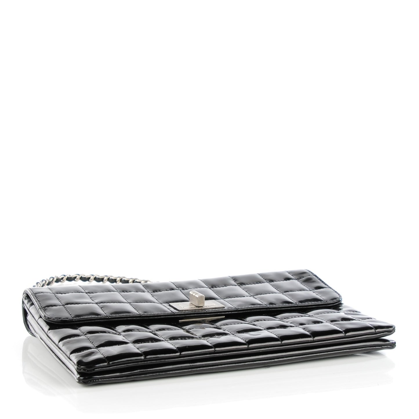 Patent Chocolate Bar Mademoiselle Flap Black