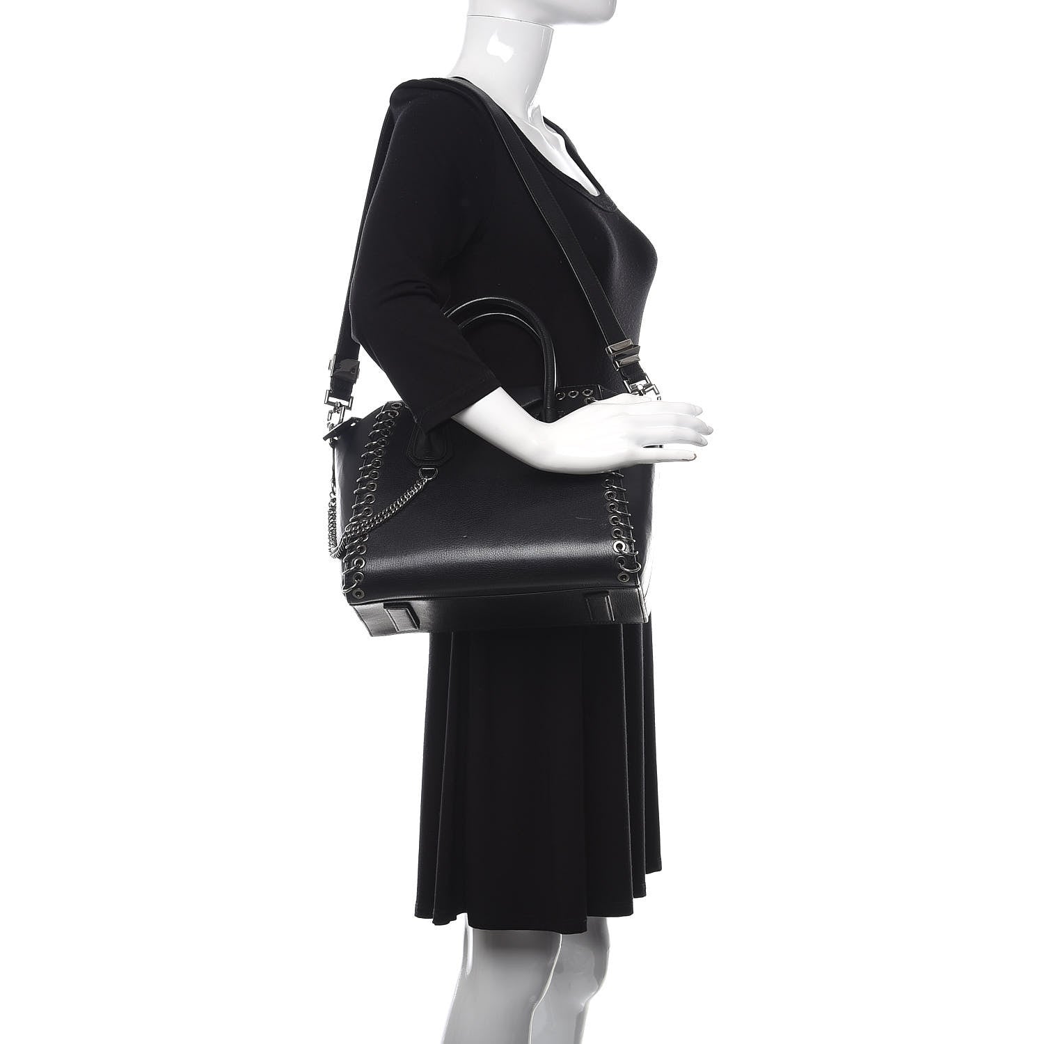 Givenchy Sugar Goatskin Small Eyelet Antigona Black 2 of 13