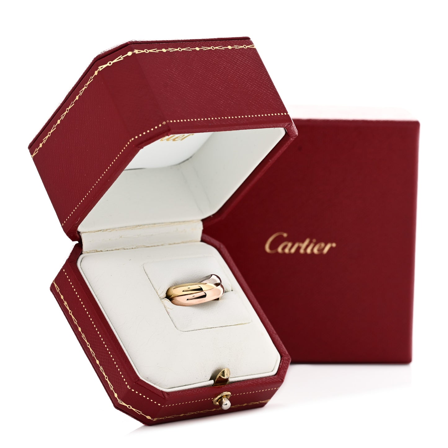 18K Pink Yellow White Gold Classic Trinity Ring 48 4.5