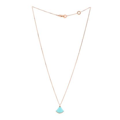 Bulgari 18K Rose Gold Diamond Turquoise Divas' Dream Pendant Necklace 2 of 4