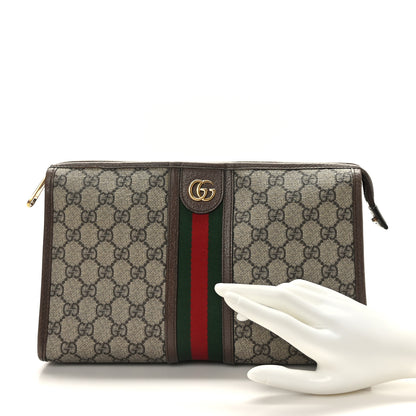 Gucci GG Supreme Monogram Web Ophidia GG Toiletry Case Beige New Acero 2 of 9