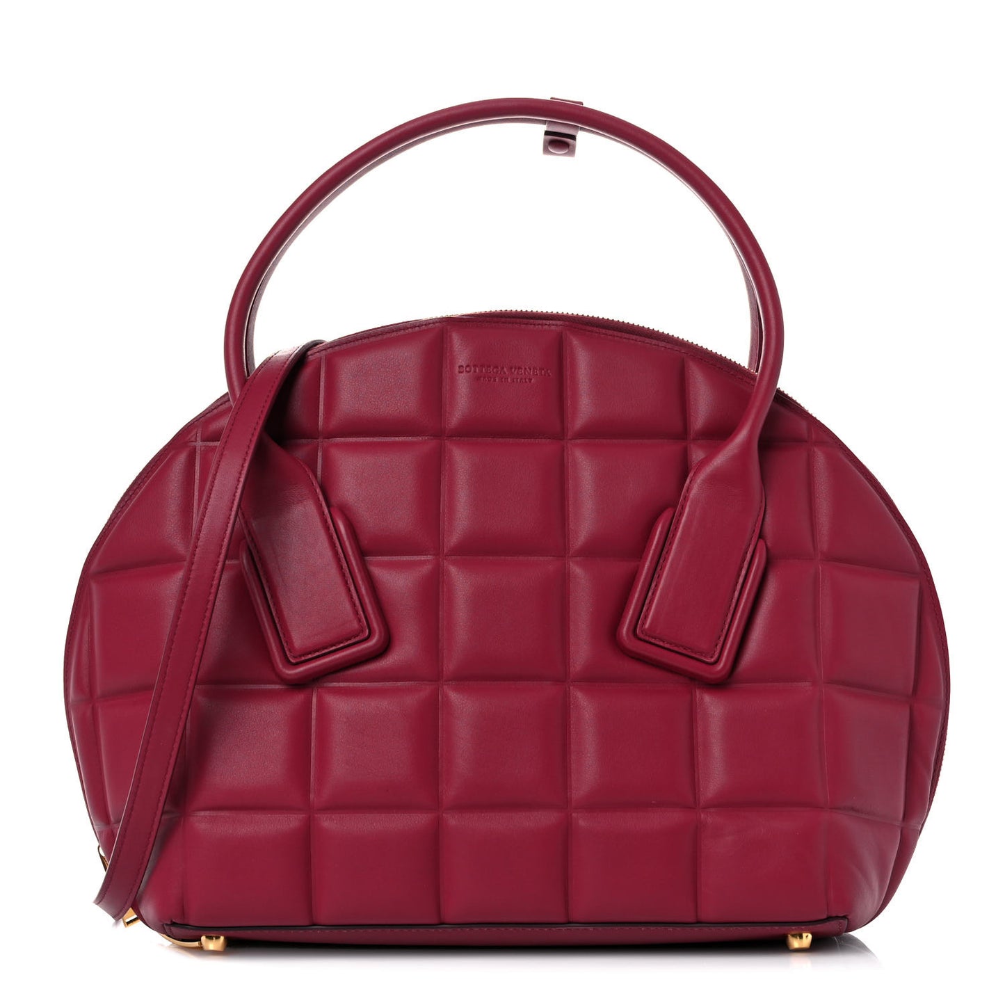 Butter Calfskin Padded Swoop Amaranto