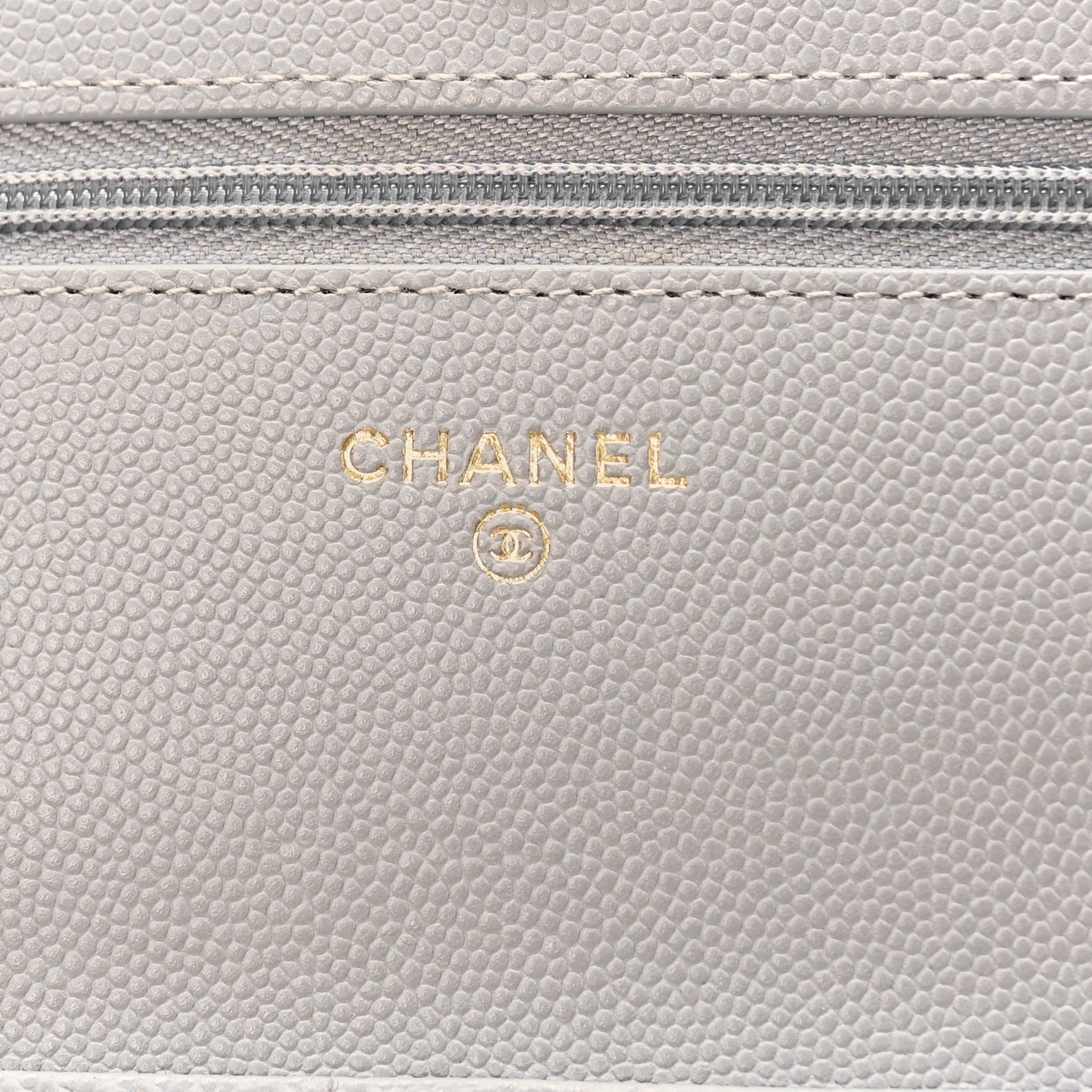 Chanel Caviar Quilted Textured CC Wallet on Chain WOC Grey 6 of 10