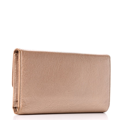 Chanel Metallic Goatskin Large Flap Wallet Gold 3 of 16