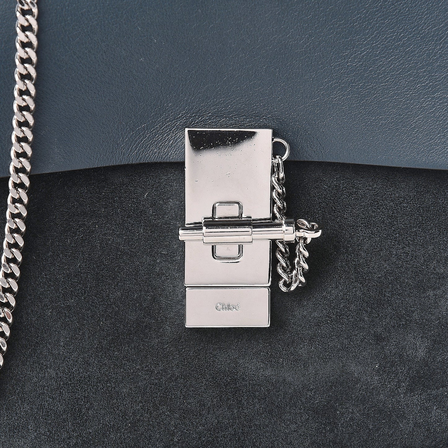 Suede Smooth Calfskin Mini Drew Shoulder Bag Cloudy Blue