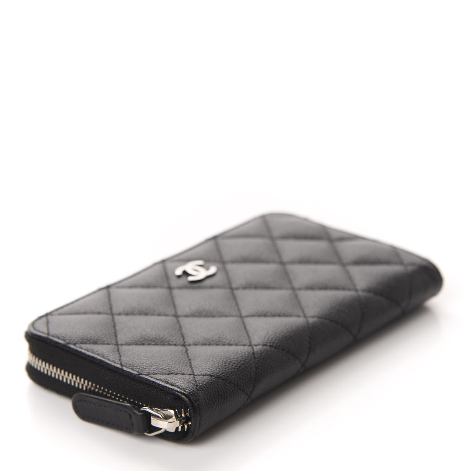 Chanel Caviar Quilted Small Zip Around Wallet Black 4 of 9