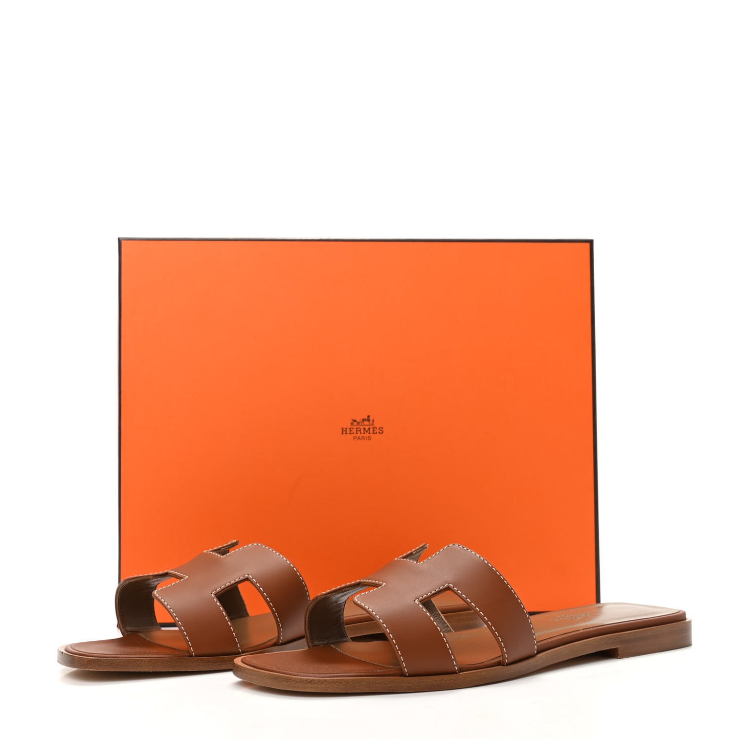Box Calfskin Oran Sandals 38 Gold