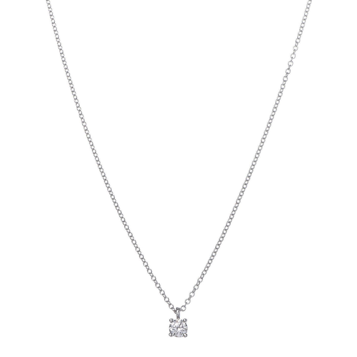 Platinum Diamond .18ct Solitaire Pendant Necklace