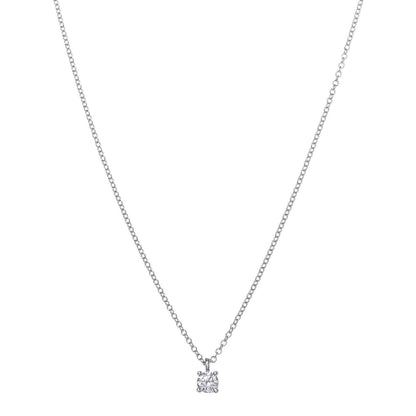 Tiffany Platinum Diamond .18ct Solitaire Pendant Necklace 1 of 6