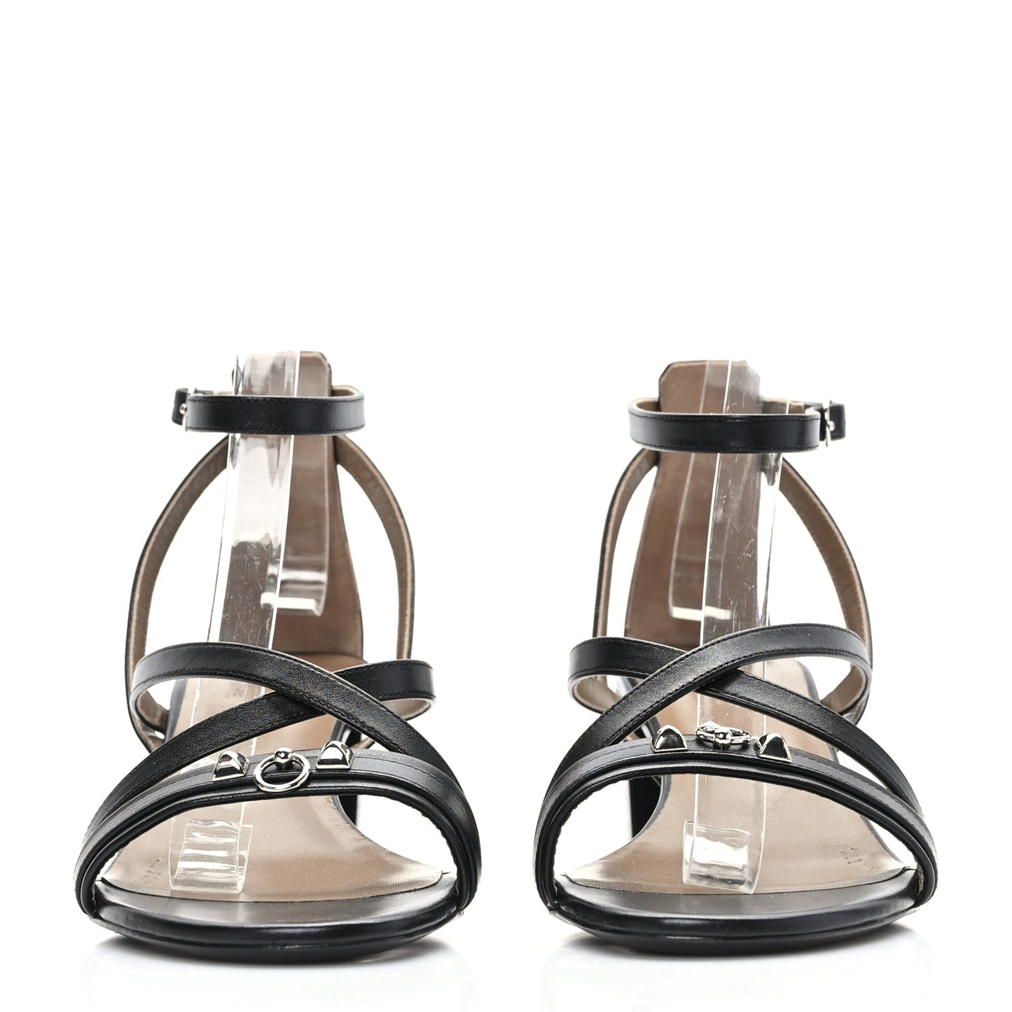 Calfskin Anthinea Sandals 38.5 Black