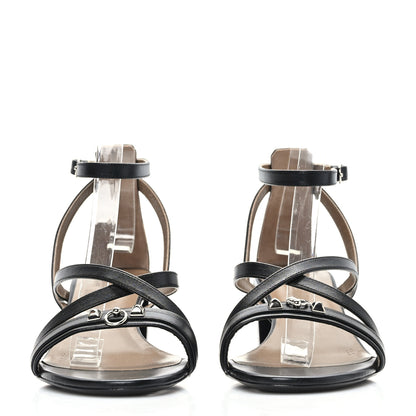Hermes Calfskin Anthinea Sandals 38.5 Black 1 of 8