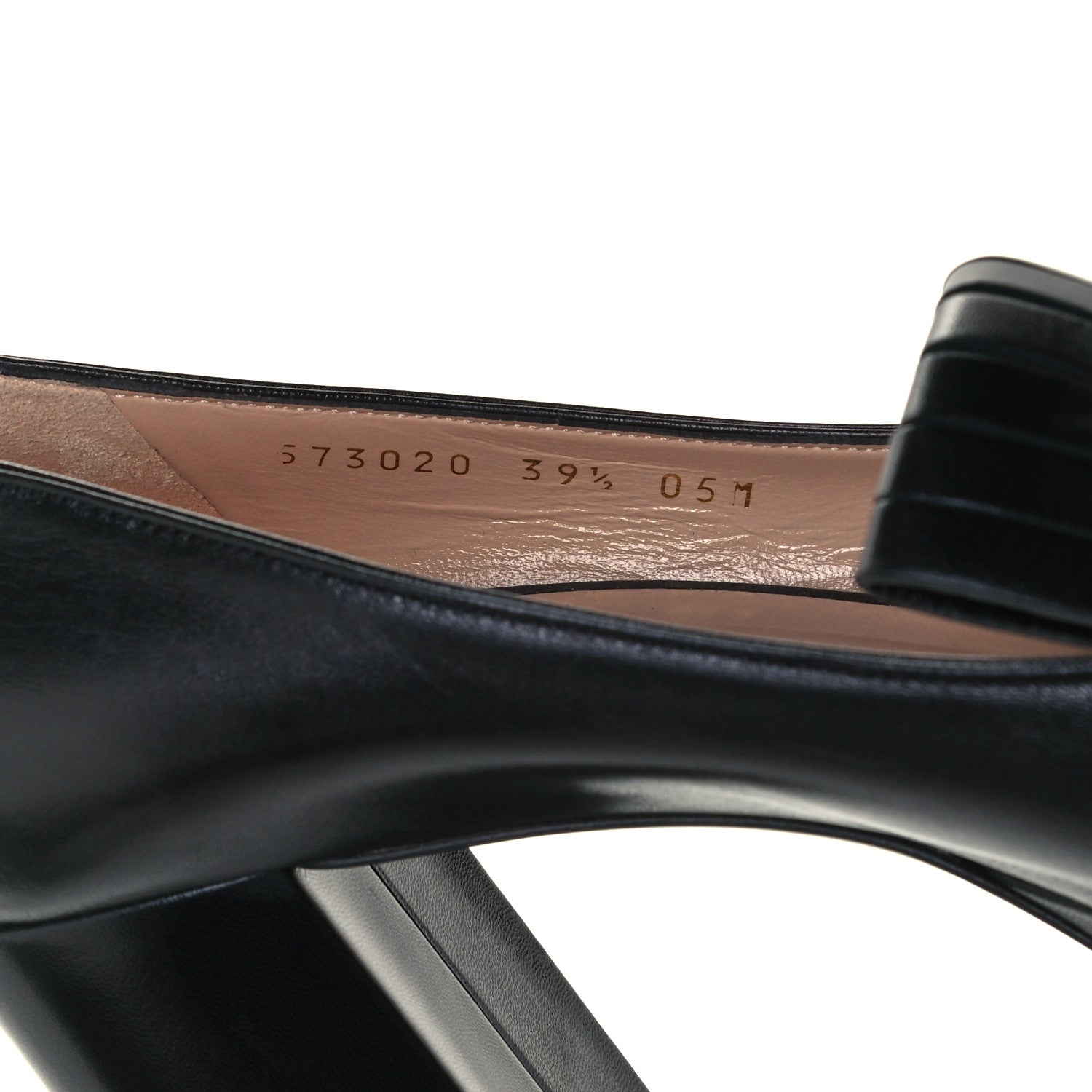Gucci Malaga Kid GG Marmont Fringe Platform Loafer Pumps 39.5 Black 10 of 11