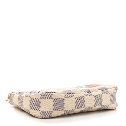 Louis Vuitton Damier Azur 2021 Christmas Animation Hollywood Mini Pochette Accessories Fuchsia 4 of 8