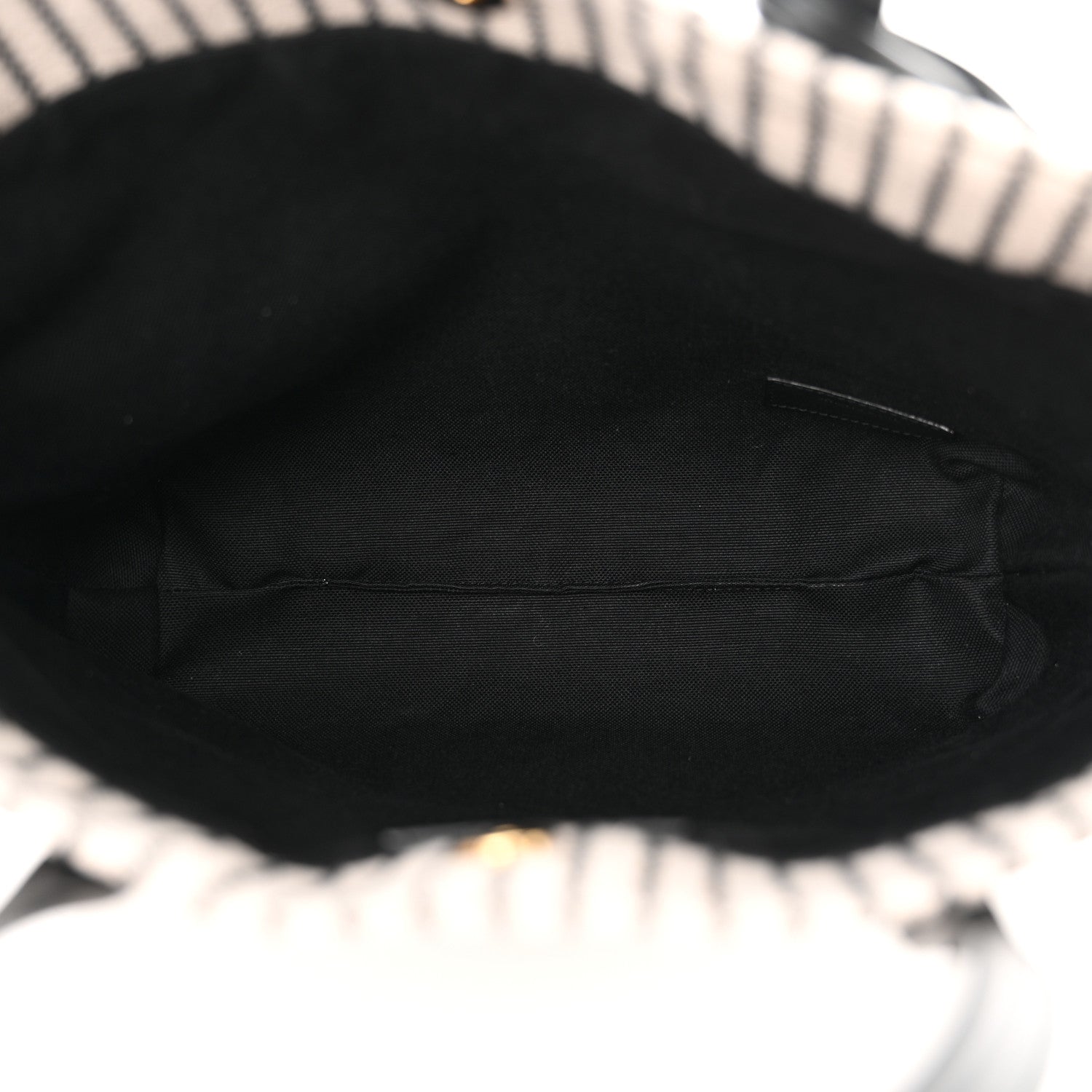 Saint Laurent Canvas Striped Toy Shopping Tote Grey Black 5 of 12