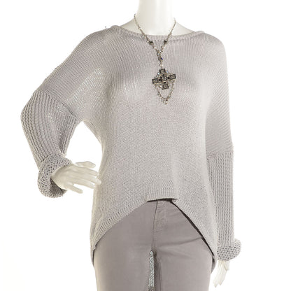 Chanel Crystal Baguette Pearl Maltese Cross Necklace Black Silver 2 of 5