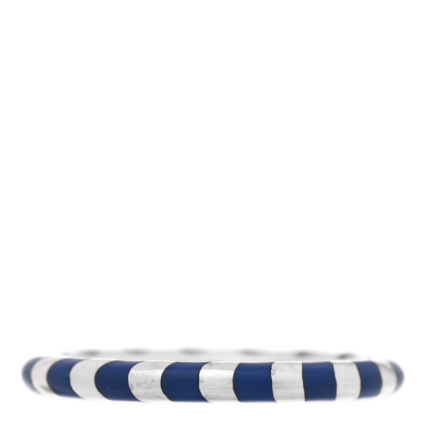 Sterling Silver Enamel Candy Cane Ring 50 5.5 Blue