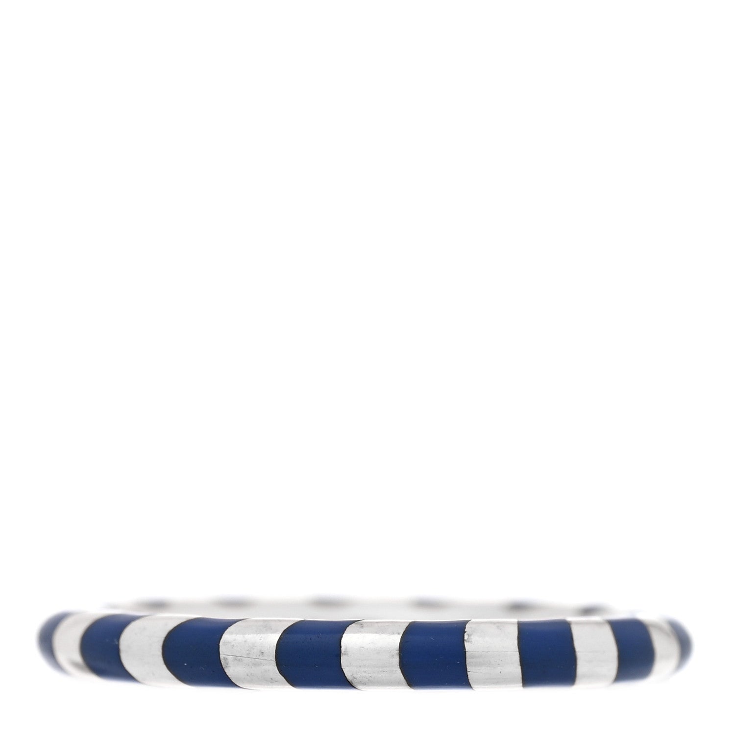 Tiffany Sterling Silver Enamel Candy Cane Ring 50 5.5 Blue 3 of 5