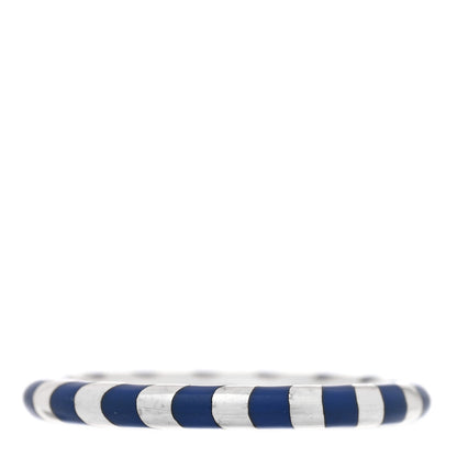 Tiffany Sterling Silver Enamel Candy Cane Ring 50 5.5 Blue 3 of 5
