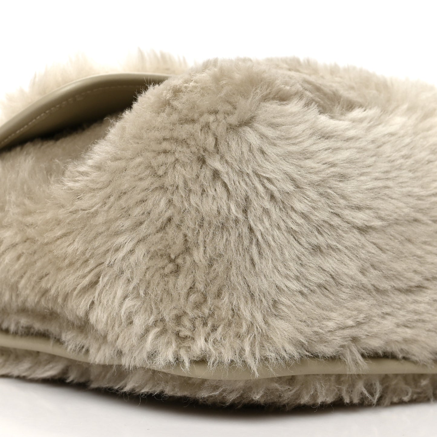 Calfskin Shearling Monogram Medium Niki Chain Satchel Grey