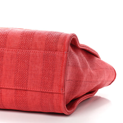 Chanel Mixed Fibers Striped Small Deauville Tote Red 7 of 10