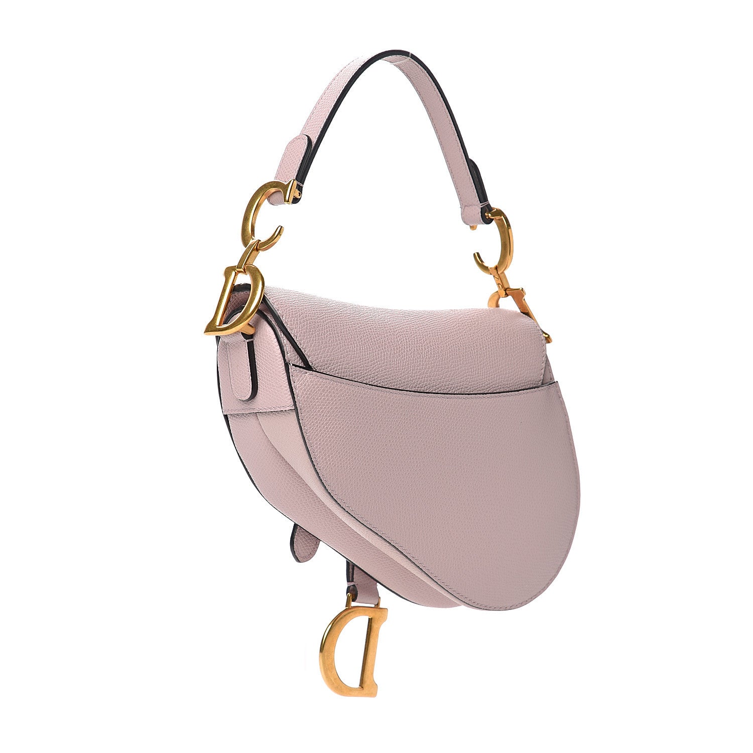 Christian Dior Grained Calfskin Mini Saddle Bag Light Pink 2 of 8