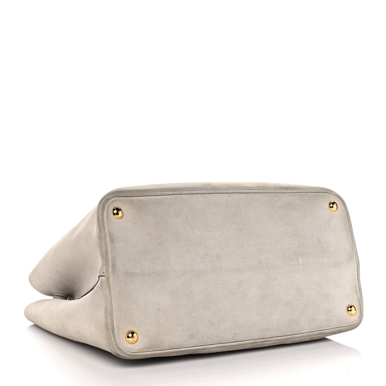 Prada Scamosciato Suede Medium Double Bag Tote Acciaio 4 of 13