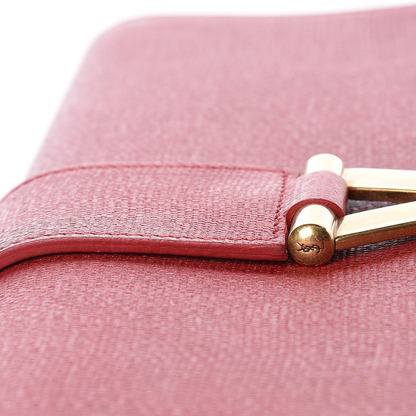 Textured Calfskin Classic Y Ligne Clutch Red