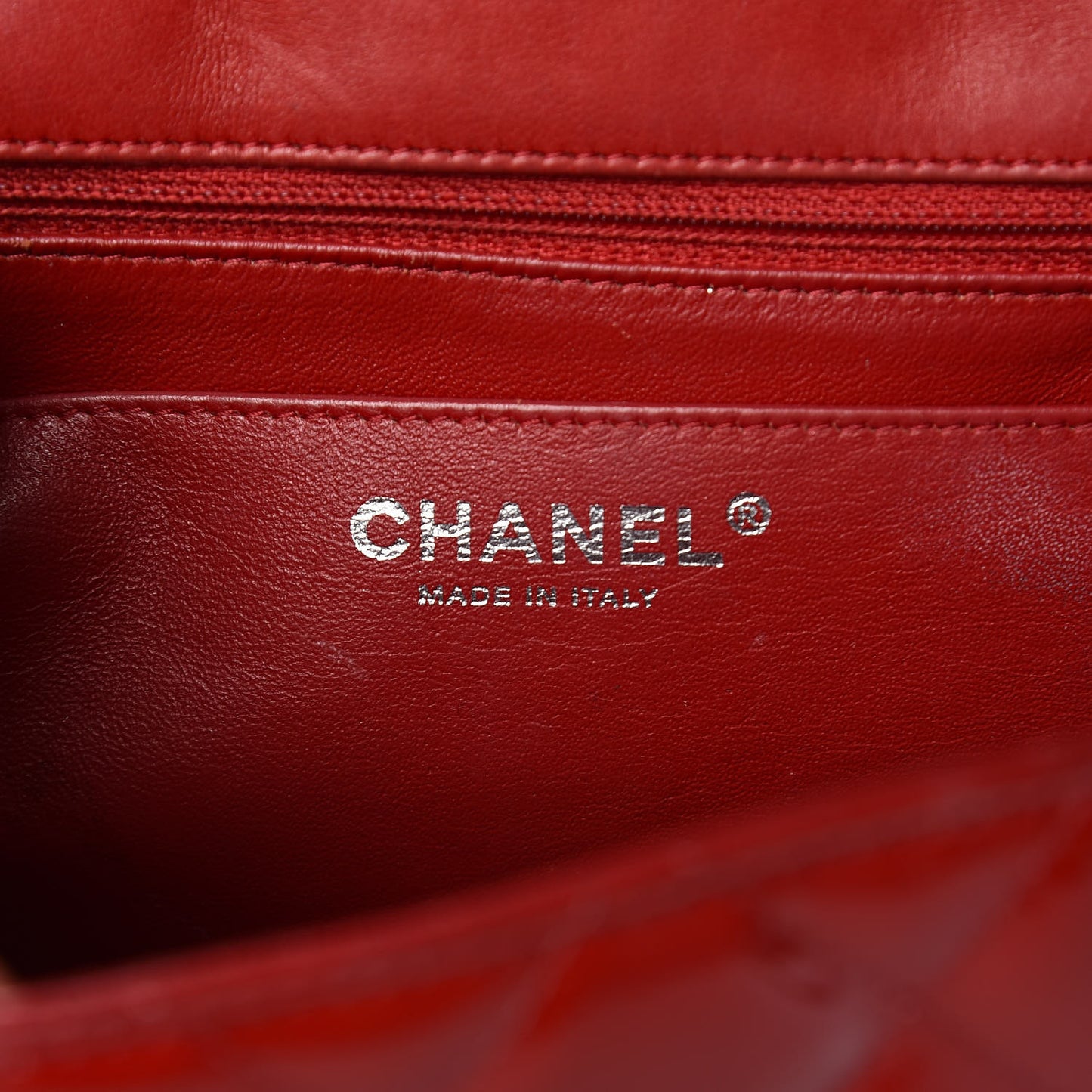 Patent Quilted Jumbo Single Flap Red
