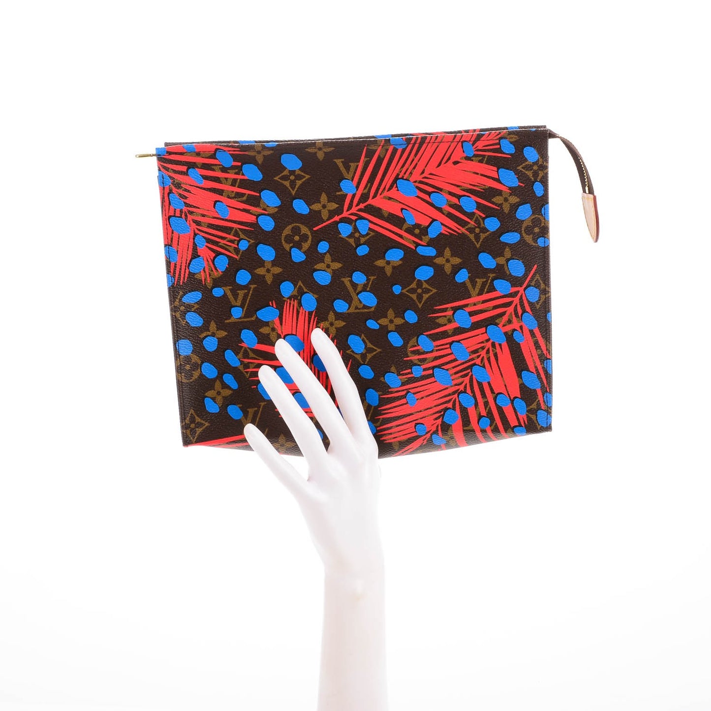 Monogram Jungle Dots Toiletry Pouch 26 Coquelicot Denim