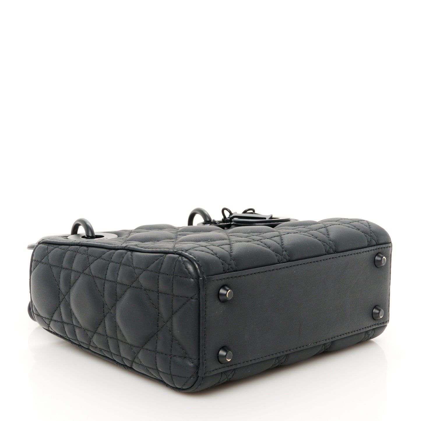 Ultra Matte Calfskin Cannage Mini Lady Dior Black