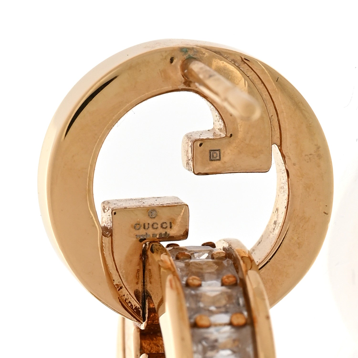Gucci Brass Crystal Blondie Intertwined Earrings Light Gold 4 of 6