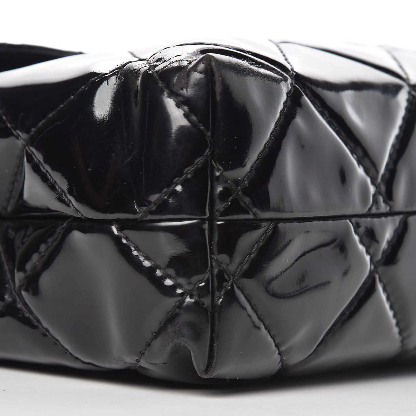 Vinyl Quilted In the Business Flap Bag Black