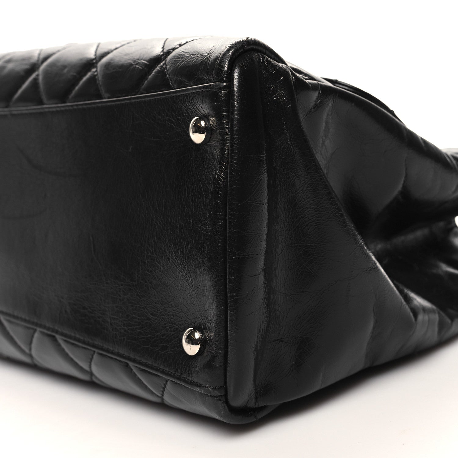 Chanel Glazed Calfskin Quilted Small CC Delivery Tote Black 10 of 11