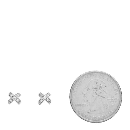 Roberto Coin 18K White Gold Diamond X Stud Earrings 2 of 5