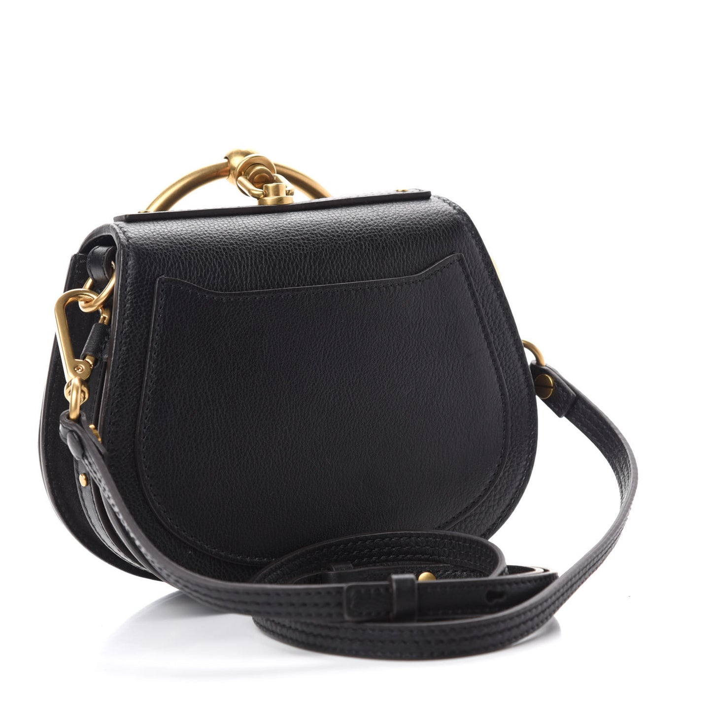 Calfskin Suede Small Nile Bracelet Bag Black