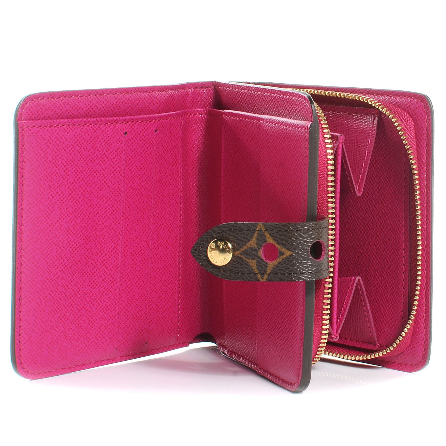 Monogram Perforated Compact Zipped Wallet Fuchsia