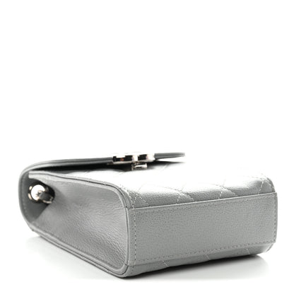 Chanel Grained Calfskin Quilted CC Box Clutch With Chain Grey 4 of 11