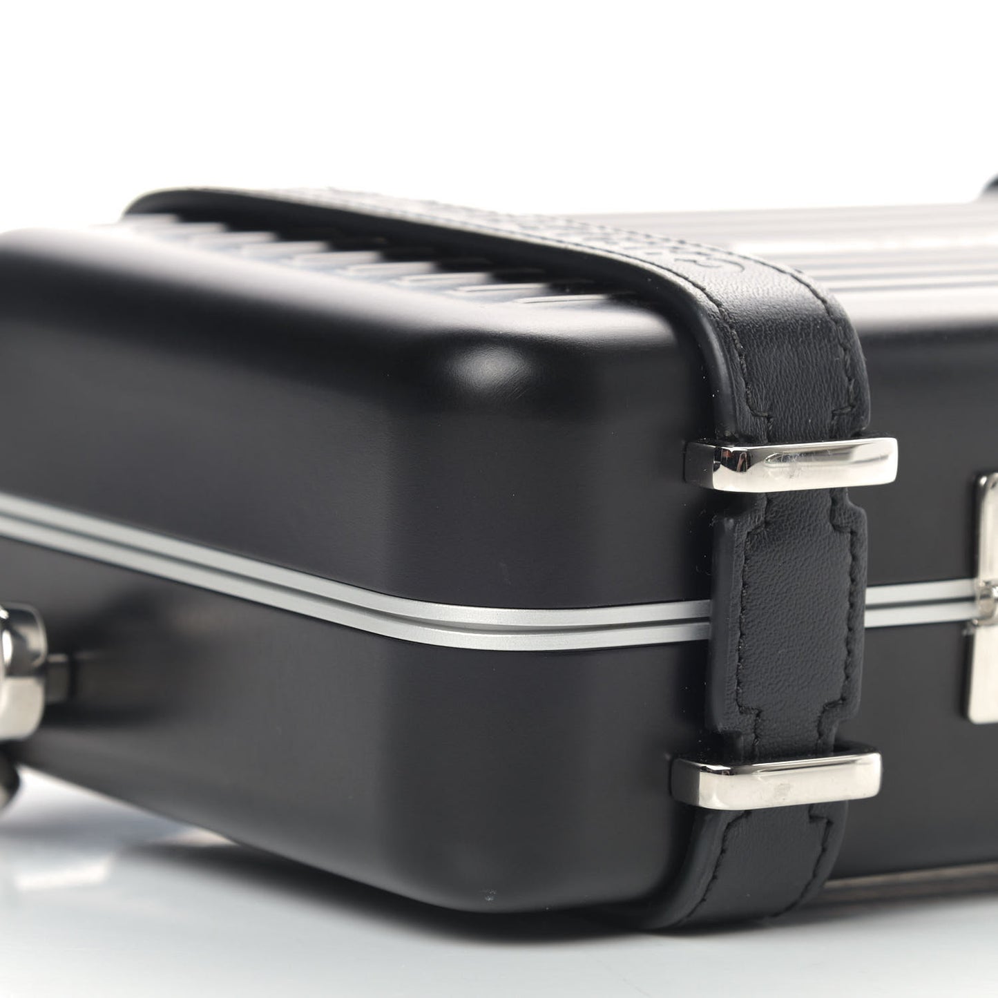 X RIMOWA Aluminum Personal Clutch On Strap Black
