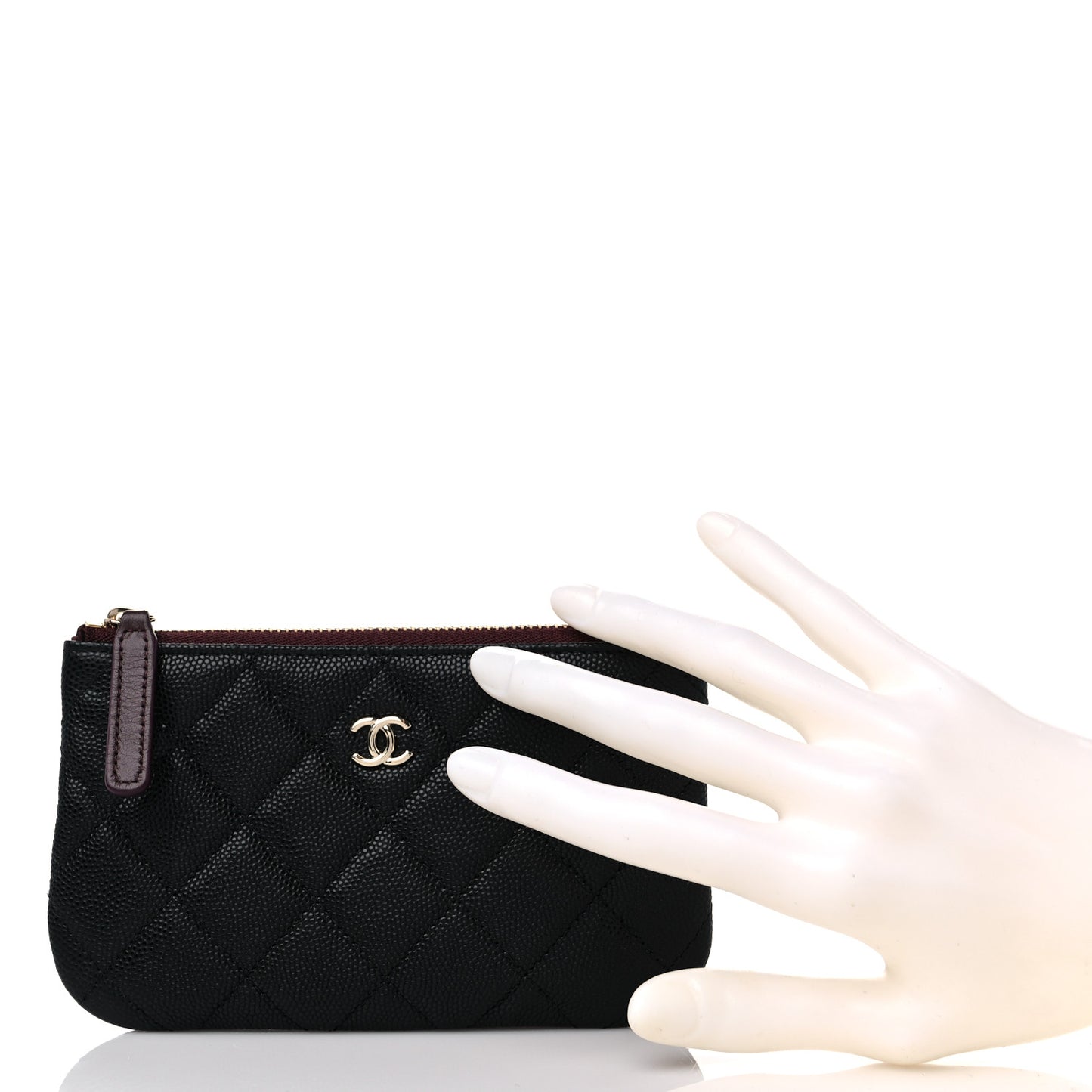 Caviar Quilted Small Cosmetic Case Black