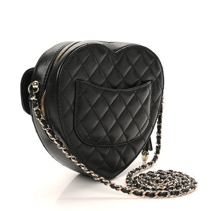 Chanel Lambskin Quilted CC In Love Heart Bag Black 2 of 10