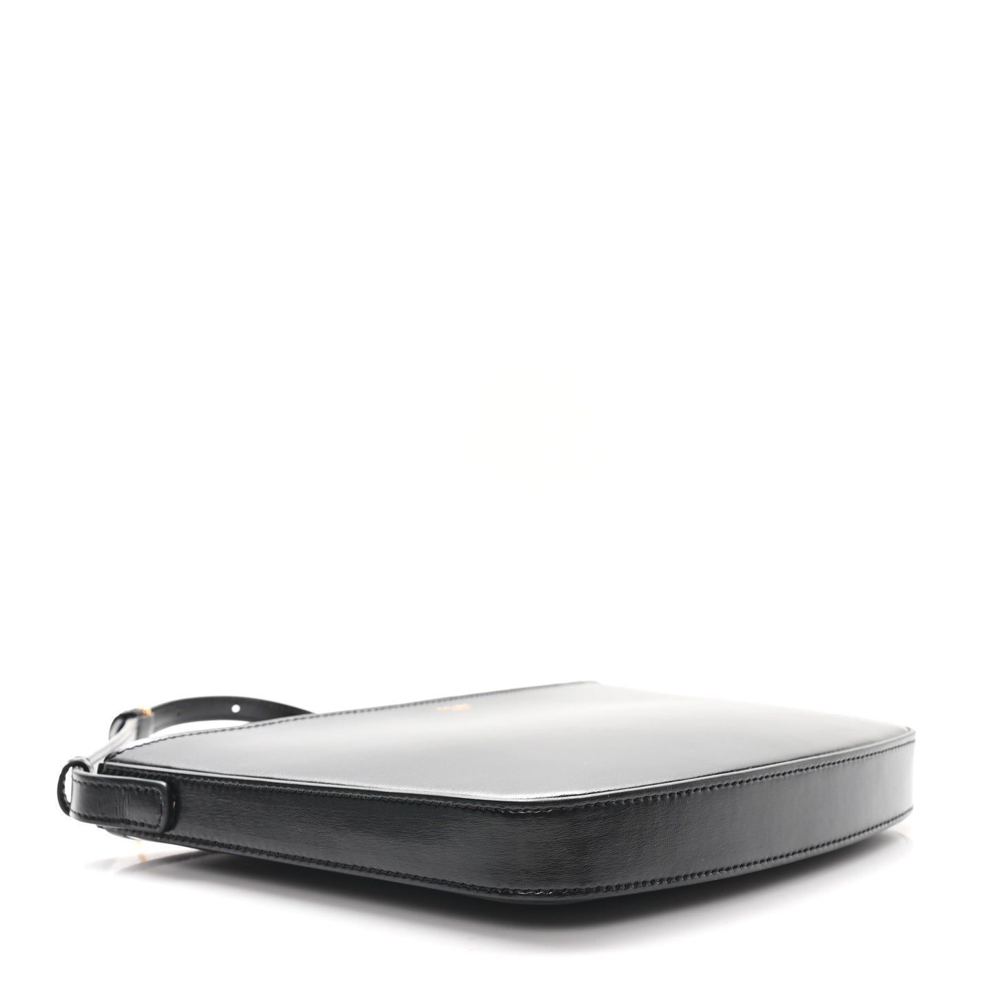 Shiny Calfskin Medium Croque Bag Black