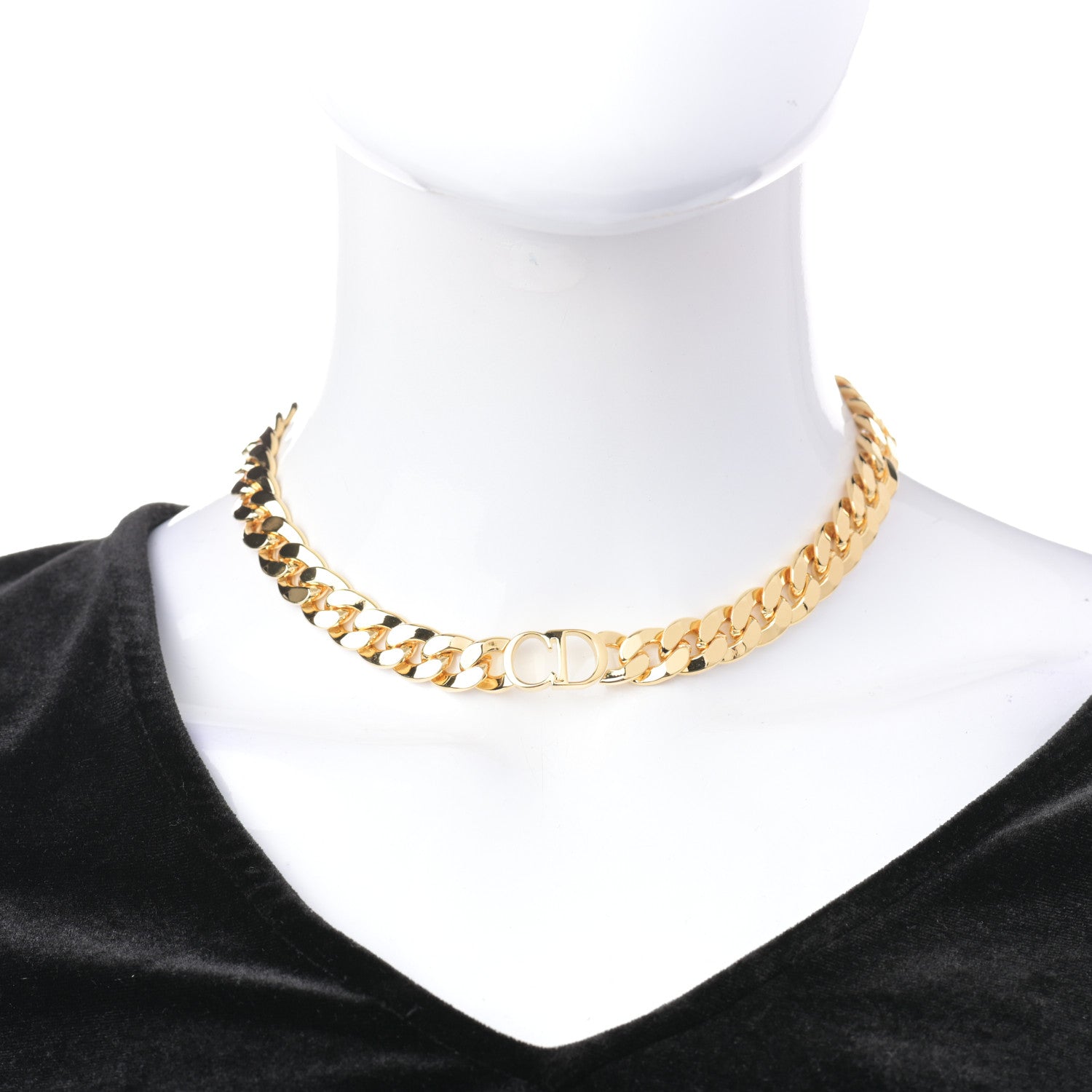 Christian Dior Metal Danseuse Etoile Chain Choker Necklace Gold 2 of 4